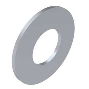 #10 Fender Washer, .218" ID, 1" OD, .065" Thickness, Steel, Zinc Clear Trivalent, Specification - ASME B18.21.1