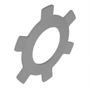 Rotor Clip 6 Prong Internal Toothed Push-On Ring, 7/16" Shaft Dia, Stainless Steel, Passivated