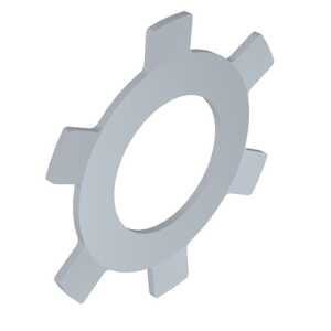 Rotor Clip 6 Prong Internal Toothed Push-On Ring, 9/32" Shaft Dia, Spring Steel, Zinc Flake