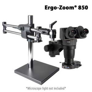 Ergo-Zoom® 850, Binocular Microscope on Ball Bearing Base, LED Fiberoptic Annular Light (Micro-Lite® ML3000-A)