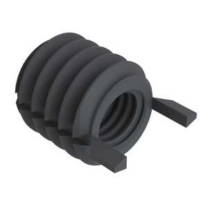 1/4" - 20 Solid Wall Insert, Carbon Steel, Zinc Phosphate, Thin Wall, Key Locking, .37" Long