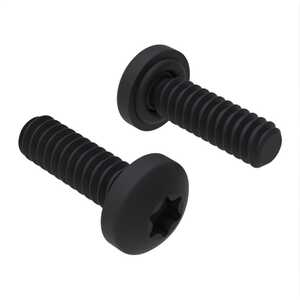 Zago 4-40 X 3/8" L, Torx, Pan Head Sealing Screw, Stainless Steel, Black Oxide, Buna O-Ring