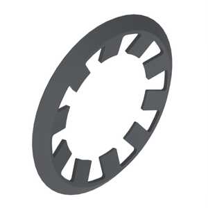 Rotor Clip External Axial Grip Ring, 10 Prongs, .495" - .505" Shaft Dia, Steel, Phosphate Zinc