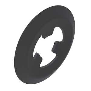 Rotor Clip External Axial Grip Ring, 3 Prongs, .091" - .097" Shaft Dia, Steel, Phosphate Zinc