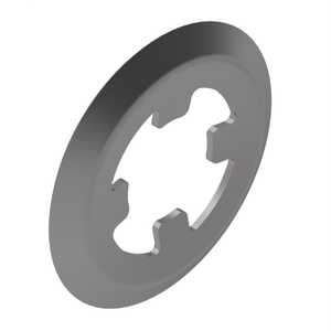 Rotor Clip External Axial Grip Ring, 4 Prongs, .121" - .129" Shaft Dia, Stainless Steel