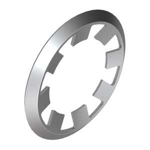 Rotor Clip 3 Prong External Toothed Push-On Flat Ring, 3/32" Shaft Dia, Stainless Steel, Passivated