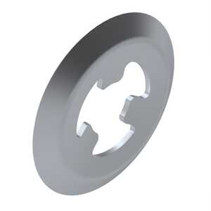 Rotor Clip External Axial Grip Ring, 3 Prongs, .091" - .097" Shaft Dia, Steel, Zinc Clear Chromate