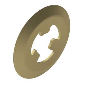 Rotor Clip External Axial Grip Ring, 3 Prongs, .091" - .097" Shaft Dia, Steel, Zinc Yellow DiChromate