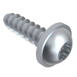 M1.6 X 5mm Long, Torx Plus, Pan Washer Head, Delta PT® Screw, Steel, Zinc Clear Trivalent