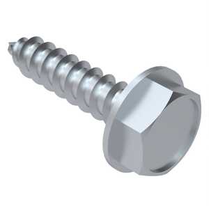 #10 X 3/4" Long, Indented Hex Washer Head, Type A Tapping Screw, Steel, Zinc Clear Trivalent, Commercial