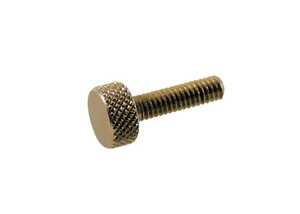 Unicorp 1/4"-20 Brass Plain Thumb Screw, 1/2" L, Nickel