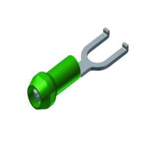 Burndy Nylon Insulated Fork Terminal, 14 - 12 AWG, #6 - #8 Stud.