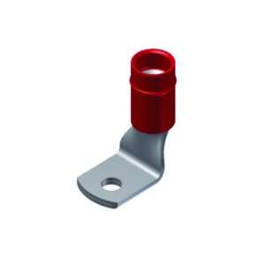 Burndy Nylon Insulated Right Angle Ring Terminal, 8 AWG, #8 - #10 Stud.