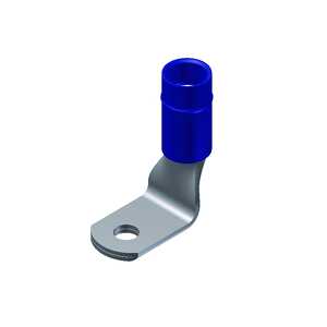 Burndy Nylon Insulated Right Angle Ring Terminal, 6 AWG, 1/4" Stud.