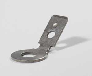 Zierick 45 Deg Male .250" Quick Disconnect Tab, Brass, Tin Over Copper